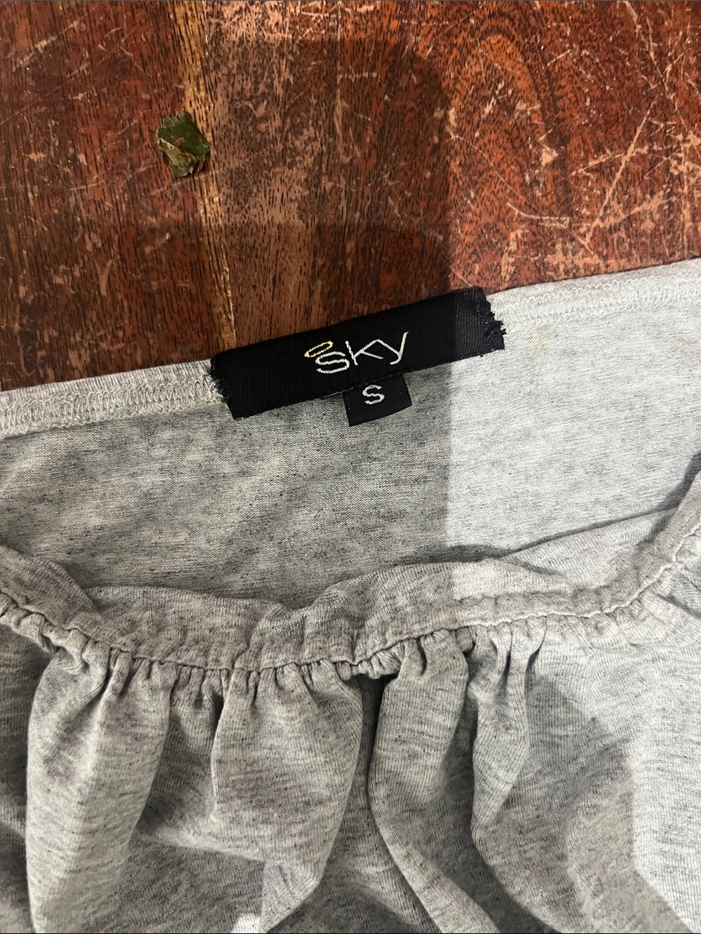 Sky Light Gray Strapless Dress with Decorative Chain-Link Waistband - Picture 5 of 6